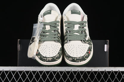 Nike Air Jordan 1 Low OG Off-White Travis Scott Fragment Design White Green Sneakers