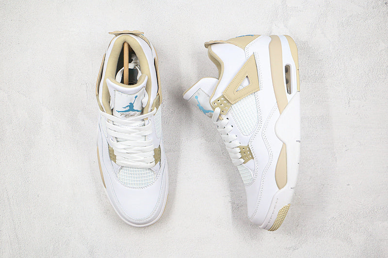 Nike Air Jordan 4 Retro Sand Linen White Tan Brown Sneakers