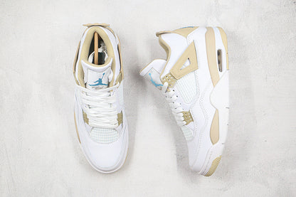 Nike Air Jordan 4 Retro Sand Linen White Tan Brown Sneakers