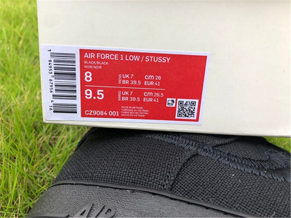 Nike Air Force 1 Low x Stussy 2020 Triple Black Sneakers