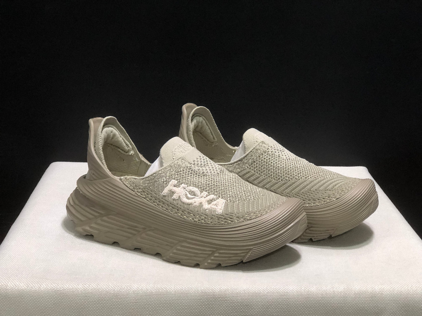 Hoka One One Restore TC Elastic Comfortable Low-top Running Shoes Sneakers Beige