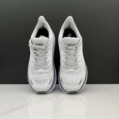 Hoka One One Clifton 8 Fashion Shoes Shock-absorbing Sneakers Light Gray