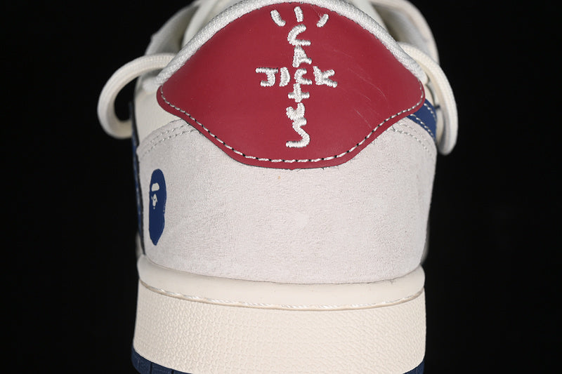 Nike Air Jordan 1 Low Travis Scott Fragment Design BAPE White Grey Blue Red Multicolour Sneakers