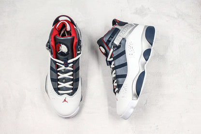 Nike Air Jordan 6 Retro Rings White Gray Navy Sneakers