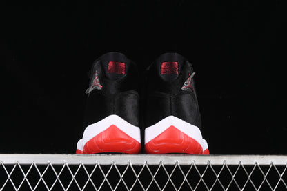 Nike Air Jordan 11 Retro Red White Bred Velvet Black Sneakers