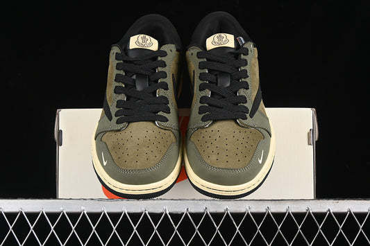 Nike Air Jordan 1 Low MONCLER Travis Scott Fragment Design OG SP Black Green Sneakers