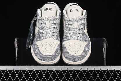 Nike Air Jordan 1 Low DIOR White Grey Sneakers