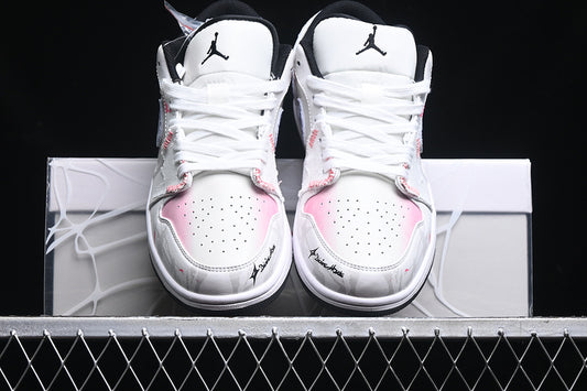 Nike Air Jordan 1 Low Black Sole Blue Pink White Sneakers