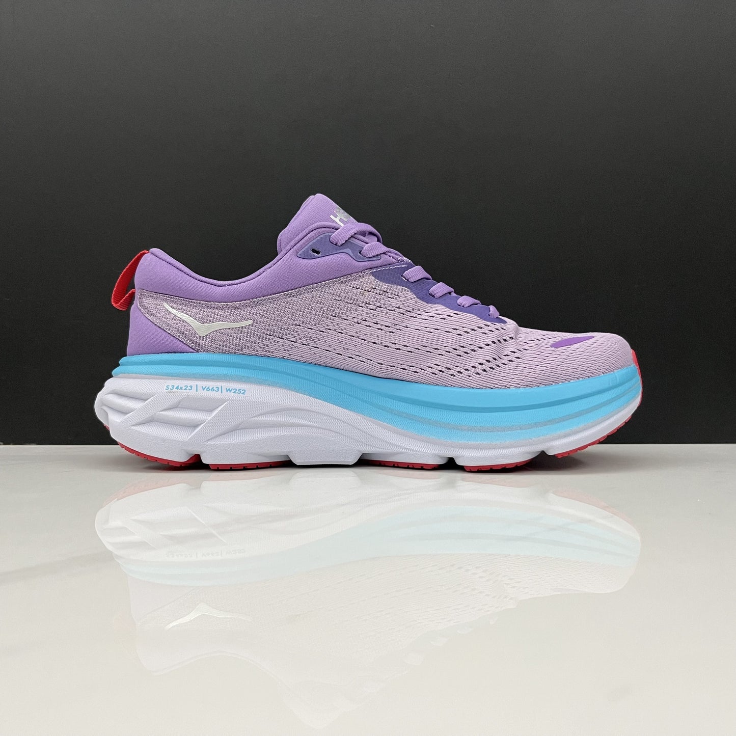 Hoka One One Bondi 8 Breathable Low-top Running Shoes Sneakers Light Purple