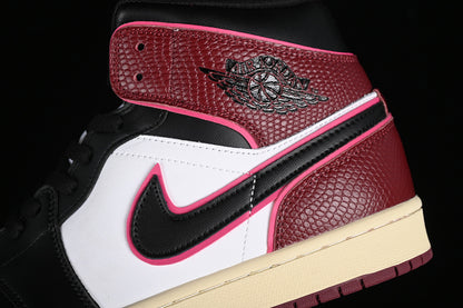 Nike Air Jordan 1 Mid Scarlet Bordeaux Black Sneakers