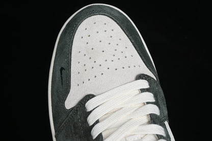 Nike Air Jordan 1 Low Black White Green Sneakers