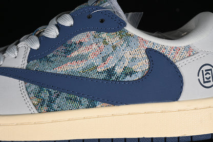 Nike Air Jordan 1 Low Travis Scott Fragment Design Grey Blue Multicolour Sneakers