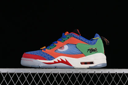 Nike Air Jordan 5 Low Doernbecher Hyper Royal Safety Orange University Red Sneakers