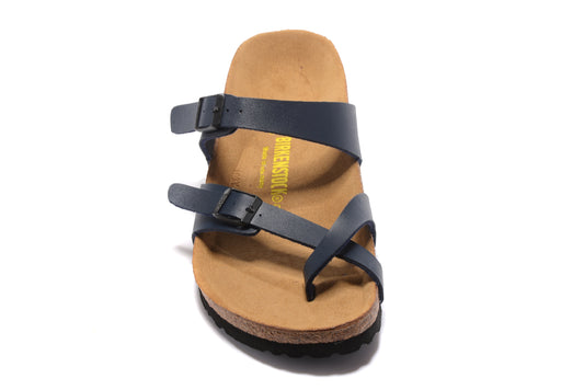 Birkenstock Dark Blue Comfort Toe-Loop Leather Sandals
