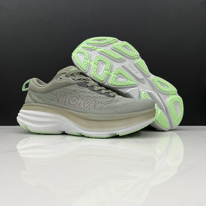 Hoka One One Bondi 8 Breathable Low-top Running Shoes Sneakers Grayish Green