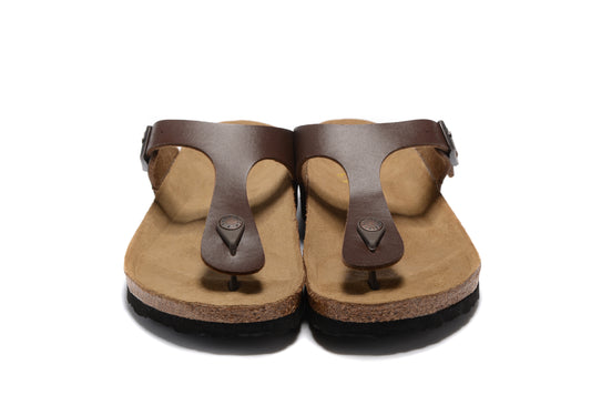 Birkenstock Gizeh Dark Brown Matte Flip Flops Leather Sandals