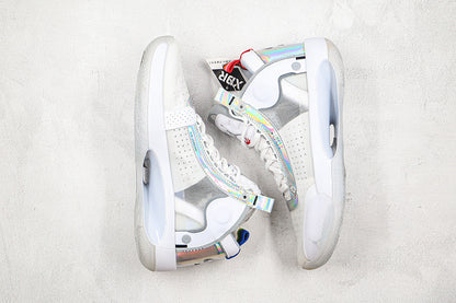 Nike Air Jordan 34 XXXIV Flight GS Unite White Metallic Sneakers