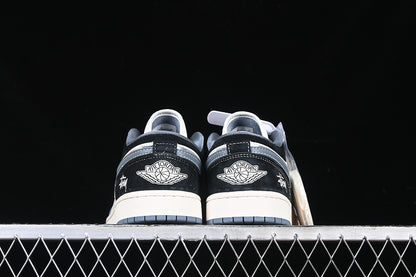 Nike Air Jordan 1 Low White Black Grey Blue Sneakers