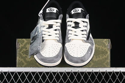 Travis Scott Fragment Design Nike Air Jordan 1 Low OG SP Black White Grey Sneakers