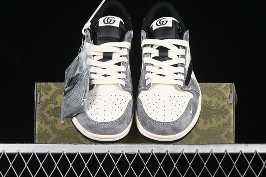Travis Scott Fragment Design Nike Air Jordan 1 Low OG SP Black White Grey Sneakers