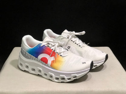 On Running Cloudmonster 2 Breathable Running Shoes Olympic Version White/Silver Grey/Rainbow Colors