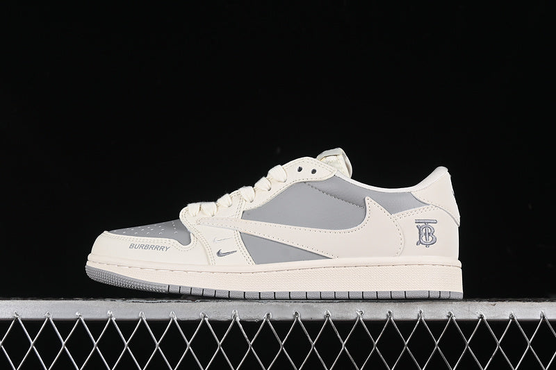 Nike Air Jordan 1 Low BURBERRY Travis Scott Fragment Design OG SP Grey White Sneakers