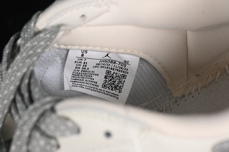Travis Scott Fragment Design Nike Air Jordan 1 Low Supreme OG SP Light Grey White Sneakers