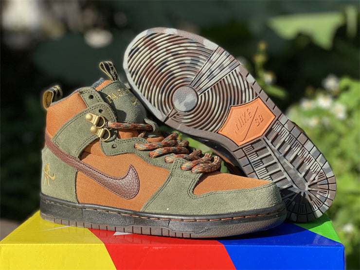 Nike SB Dunk High Pro Pass Port Multicolor 2022 Army Green Brown Black Work Boots