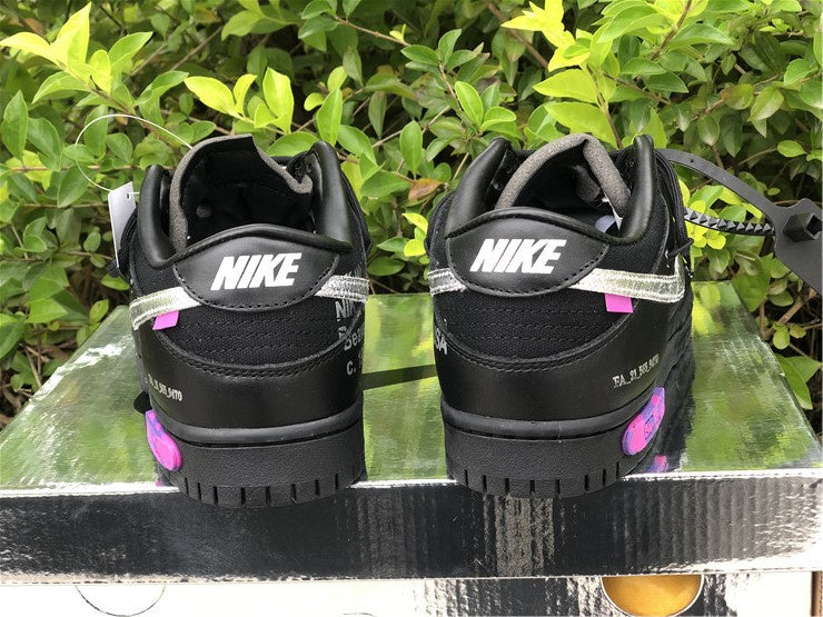 Nike Dunk Off-White Low ¡°50 of 50¡± Black Silver Sneakers