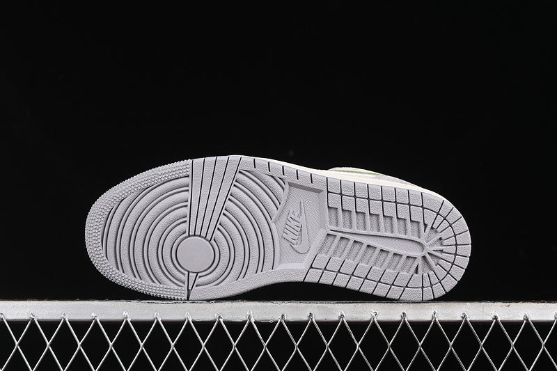 Nike Air Jordan 1 Low White Grey Green Sneakers
