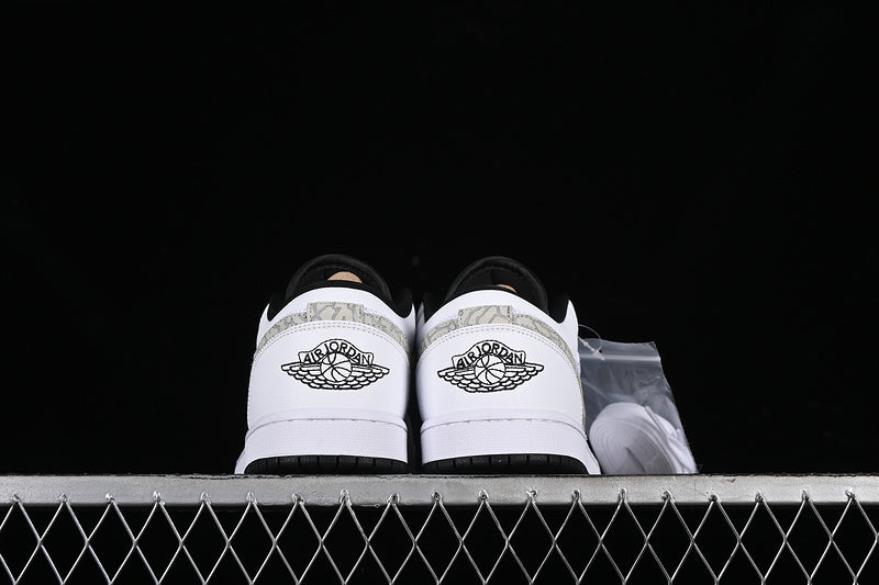 Nike Air Jordan 1 Low White Anthracite Black Sole Sneakers