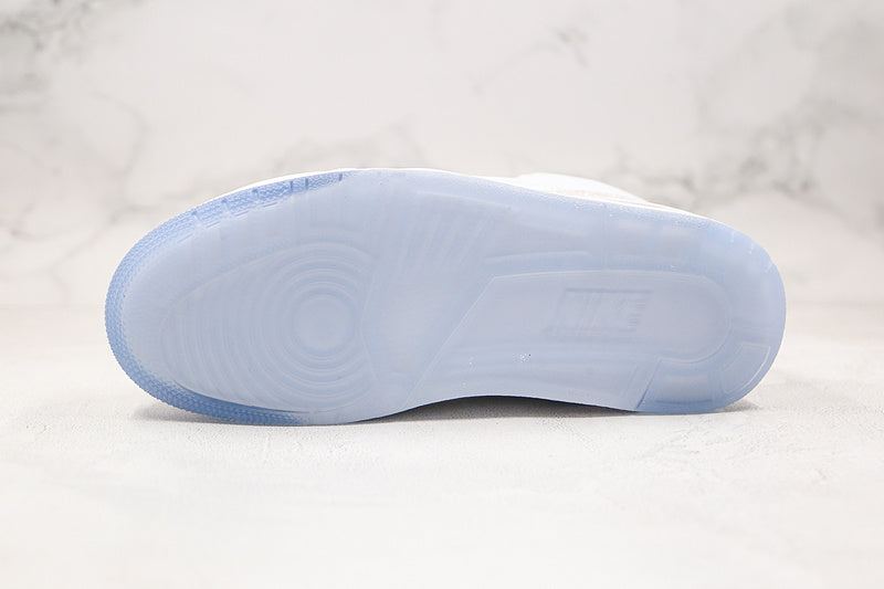Nike Air Jordan 3 Retro Pure White Cement Transparent Sole Sneakers