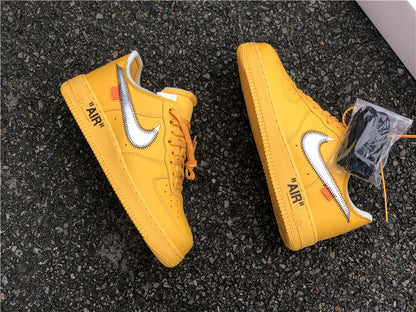 Nike Air Force 1 Low Off White ICA University Gold/Metallic Silver Sneakers