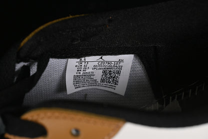 Nike Air Jordan 1 Low OG Black Sole White Earthy Yellow Sneakers