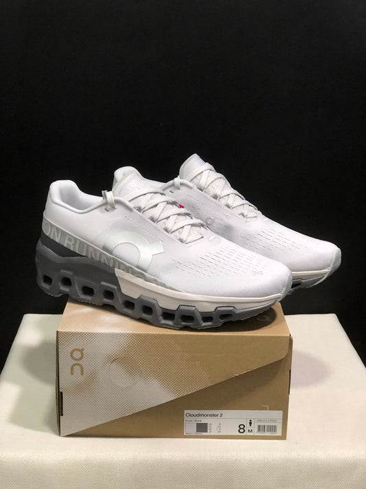 On Running Cloudmonster 2 Shock-Absorbing And Breathable Running Shoes Light Grey