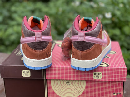 Nike Dunk Mid Social Status Chocolate Milk Brown Pink Multicolor Sneakers