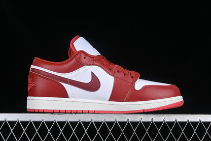 Nike Air Jordan 1 Low SE White Dune Red Sneakers