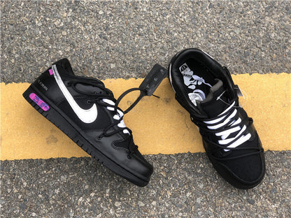 Nike Dunk Off-White Low ¡°50 of 50¡± Black Silver Sneakers