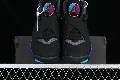 Nike Air Jordan 8 Retro True Red Flint Bright Blue Black Grey Sneakers