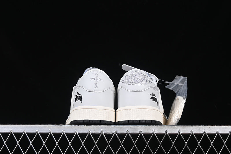 Travis Scott Fragment Design Nike Air Jordan 1 Low OG SP White Grey Black Sole Sneakers