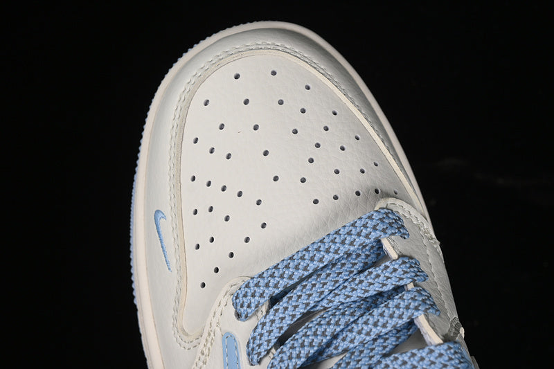 Nike Air Jordan 1 Low OG SP Off-White Travis Scott Fragment Design Light Blue Sole White Blue Sneakers