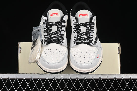 Nike Air Jordan 1 Low Supreme Travis Scott Fragment Design OG SP Black White Grey Sneakers