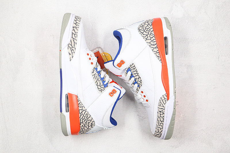 Nike Air Jordan 3 Retro Knicks OG III Orange Blue White Sneakers