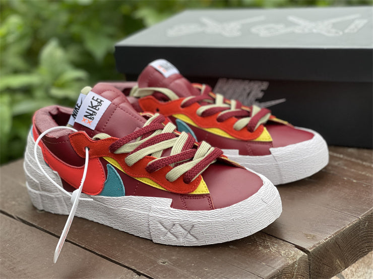 Nike Blazer Low Sacai Kaws Team Red Multicolour Sneakers