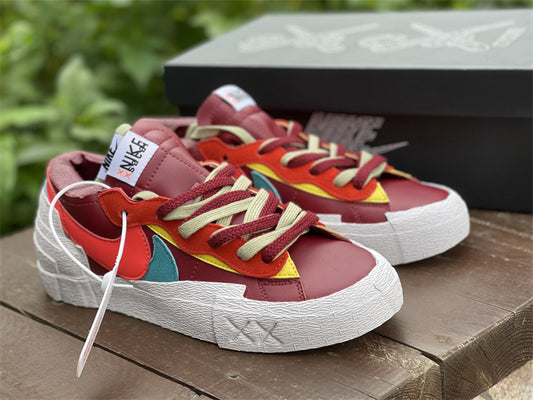 Nike Blazer Low Sacai Kaws Team Red Multicolour Sneakers
