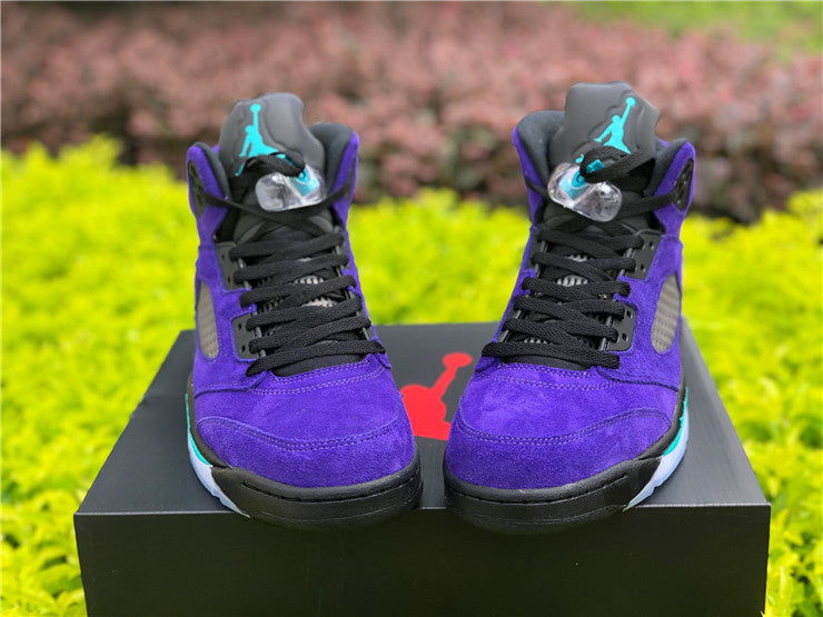 Nike Air Jordan 5 Retro ¡°Alternate Grape¡±Purple Emerald Black Sneakers