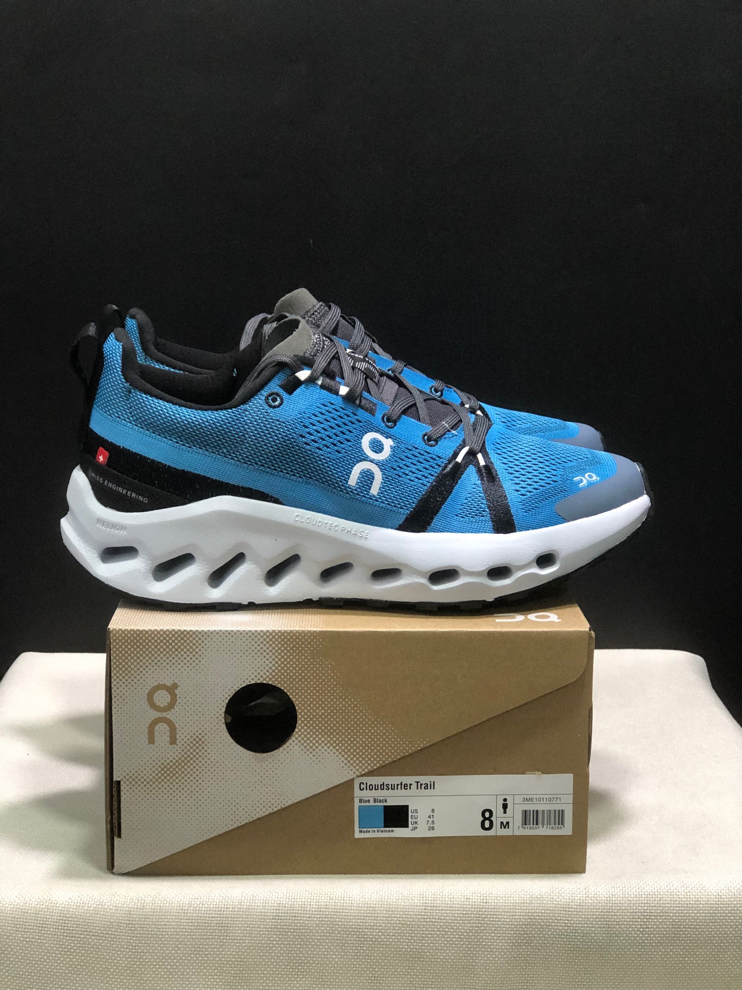 On Running Cloudsurfer Trail Waterproof Comfortable And Breathable Running Shoes Blue/Black