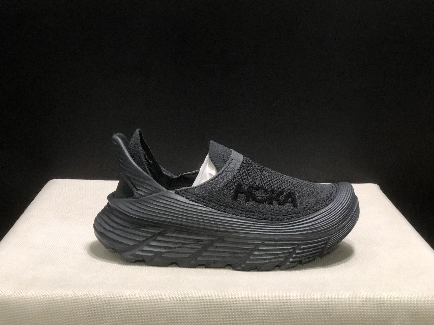 Hoka One One Restore TC Elastic Comfortable Low-top Running Shoes Sneakers Black
