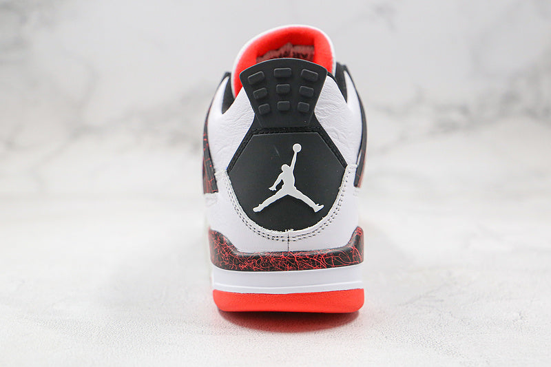 Nike Air Jordan 4 Retro Red Hot Lava White Sneakers
