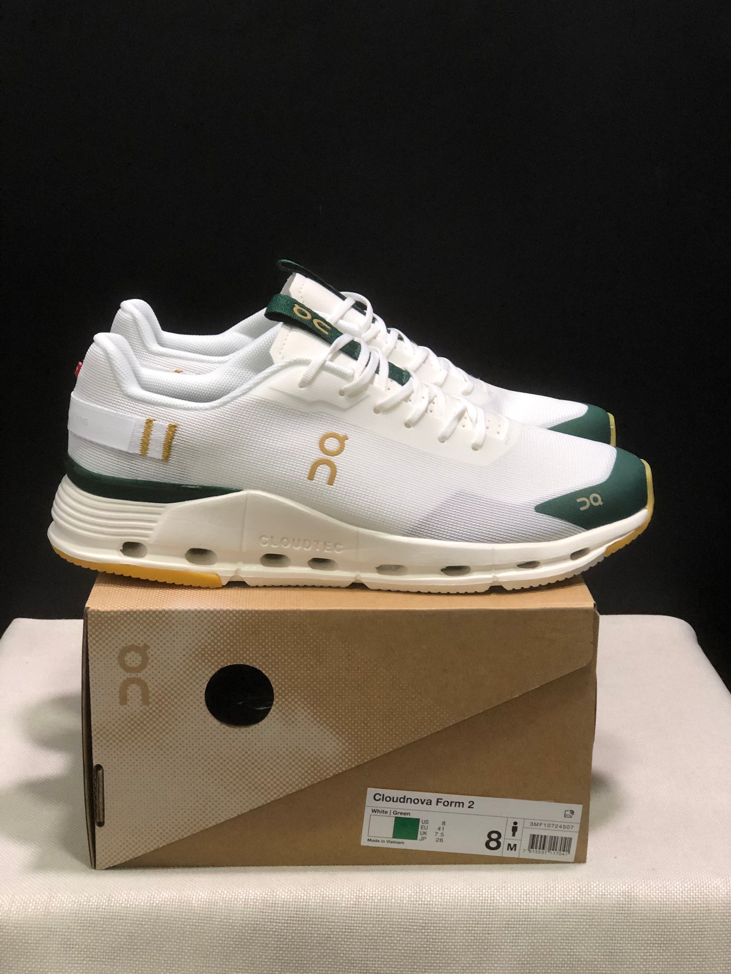 On Running Cloudnova Form 2 Fashionable Casual Running Shoes White/Green